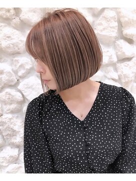 ヘアサロン エフ 渋谷(F) #ボブ#ベージュ#髪質改善