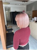 白みピンク◎淡色ハイトーンで垢抜け美髪×ケアブリーチ施術