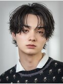 韓国センターパートコンマバングフェザーパーマニュアンスパーマ