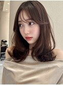 【MINX】くびれヘアアプリコットオレンジハイライトカラー表参道