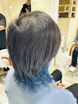 マイノリティー(Minority Produced By TOPHAIR)&nbsp;メンズウルフ　インナーカラー　ブラック×ブルー