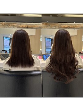 リゼル シブヤ(RISEL SHIBUYA) ミディアムからエクステ70本で自然なロングヘア！
