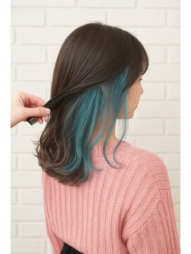 イヤリングカラーダブルカラー髪質改善トリートメント