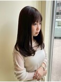 透明感ダークブラウン/レイヤーカット/顔まわりカット