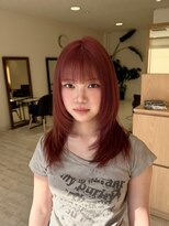 サミット アメ(SUMMIT ame.)&nbsp;レイヤーカットブリーチありピンクベージュ