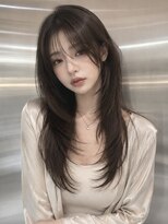シー バイ ロンド 新宿(Sea by Lond)&nbsp;ワンホンレイヤ ー×ダークブルー[デジタルパーマ/ボブ/韓国]
