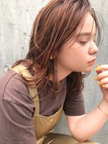 ルーム(Loom.)&nbsp;〈スタイリング簡単〉オレンジベージュ×ルーズウェーブロング