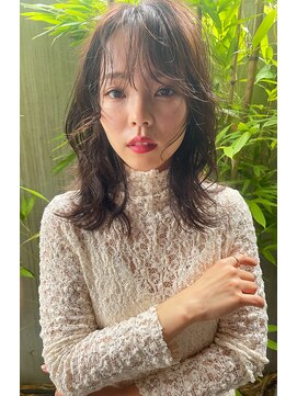 ジゼル(GiseL) ウルフレイヤー/ブラウンカラー髪質改善縮毛矯正/イルミナカラー