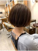切りっぱなしボブ/ブラウン/髪質改善縮毛矯正/髪質改善/韓国風/