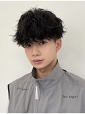 ツイストスパイラルメンズマッシュツイストパーマツーブロック