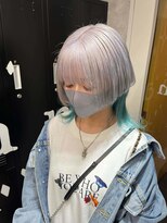 イメチェン/レッドブラウン/フルバング/似合わせカット/渋谷駅