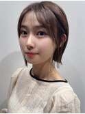 美髪髪質改善2030エアリーロング切りっぱなしボブピンクブラウン