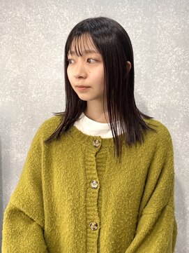 サニーサイドサロン(SUNNY SIDE SALON) 切りっぱなしロブ×シアーアッシュ/ブリーチ無し/たまプラーザ