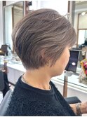 白髪ぼかし/ブリーチなしカラー/ハンサムショート