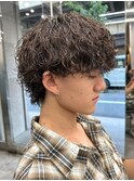 マッシュスパイラルパーマツイストスパイラル波巻きメンズ