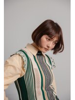 マスタード(MASTARD) アッシュグレーボブ ミルクティーベージュハンサムショート