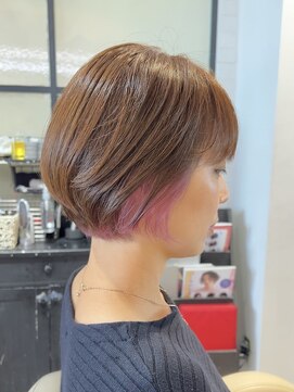 サロンドジョー(salon de joe) ショートボブレイヤーカットミディアムウルフくびれ透明感カラー