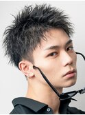 メンズ波巻きツイスパニュアンススパイラルスパイキーショート
