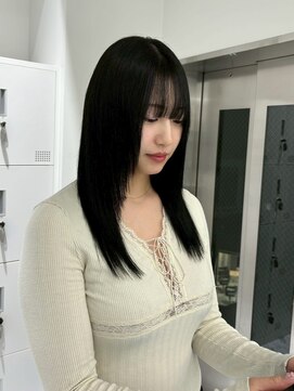 ベレーザシェルト(Beleza scelto) 13139黒髪グレージュ髪質改善レイヤーワンカール韓国ストレート