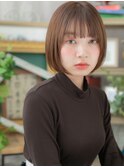 外国人風ことりベージュ小顔切りっぱなしボブh4大宮20代30代40代