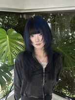 キイ 原宿 表参道(K.e.y)&nbsp;シャギーカット/青髪/デザインカラー/シャギーウルフ/レイヤー