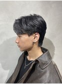 メンズセンターパートニュアンスパーマ毛流れメンズパーマ刈上げ