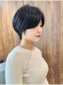 大人前髪なしショートショートヘアショートボブ