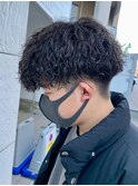 フェザーパーマサーフカール刈り上げセンターパート