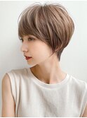 ナチュラルショートくびれヘア夏シースルーバング美髪前髪