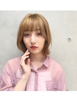ヘアーアンドメイク エクリ 不動前店(Hair&Make equri)&nbsp;【目黒不動前】外ハネミディのハイトーンボブ