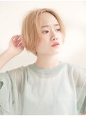 セクションカラー/ペールベージュ/透明感ボブ[大分駅]