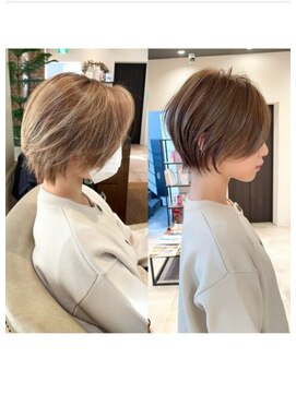 アンド ストーリーズ(&STORIES) 大人可愛い小顔ひし形クビレ丸み20代30代40代大人ショート(蘭)