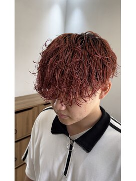 ダブルオオガキ (W-ogaki) メンズパーマブリーチパーママッシュツーブロック波巻きパーマ