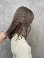 サンク 原宿 表参道(cinq) ブリーチなしダブルカラーミルクティーベージュミディアムボブ