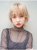 【GEEKS渋谷】20代30代/小顔ウルフ/ブロンド/春ヘア/イメチェン