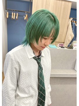 リノショアーズ 元町店(RINOSHORES) 10代20代★大人かわいいダブルカラービビットグリーンカラー