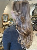 Balayage / ombre / long layer/ curtain bangs / English