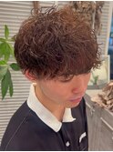 波巻きスパイラル刈り上げマッシュ