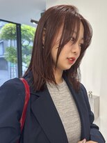 エム(M) 【ブリーチなし】オレンジブラウン/前髪あり/ロング/イエベ