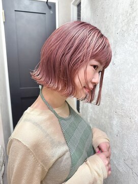 ガーデン 渋谷(GARDEN) ピンクベージュ美髪外ハネボブイメチェンホワイトブロンド