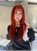 【masa】ストレートでキマる！レイヤーカット×オレンジカラー