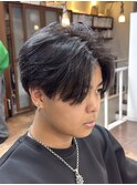 センターパート/ ハッシュカット/ハイライトカラー/メッシュ