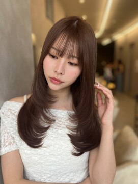 オムニス 表参道(Omnis) 美髪ざくざくレイヤーハッシュカットワンカール表参道ブラウン