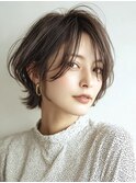 大人ショートレイヤー白髪ぼかし脱白髪染め40代50代60代原宿