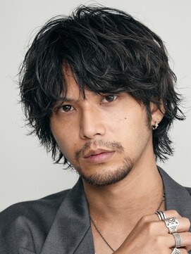 フィフス(fifth) 原宿ルーズパーマメンズカットマッシュウルフ微分けスタイル