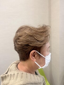 インス 奈良柏木店(INCE) アシメツーブロクハイトーン白髪ボカシショート