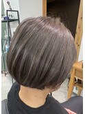 白髪を活かしたグレージュカラー♪