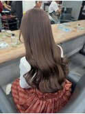 18863_黒髪ダークアッシュブラウンレイヤーカット韓国巻きロング