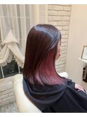 淡いピンクのインナーカラー