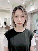 ピークス 渋谷店(Peaks) ミルクティーベージュ/レイヤーボブ/韓国巻き/顔周りカット